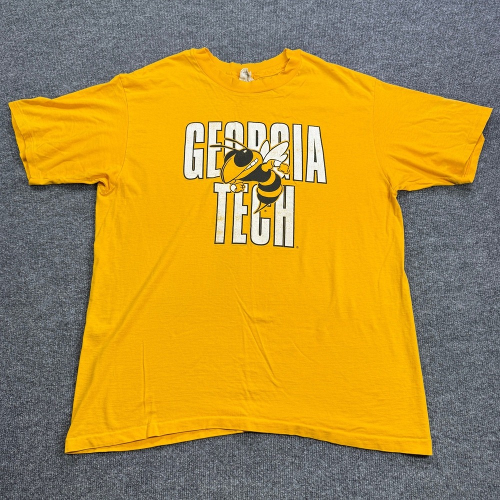 Georgia Tech The Cotton‎ Exchange T Shirt Mens XL Yellow Buzz Mascot Vintage